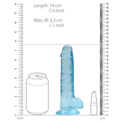 Real Rock Crystal Gode Crystal Clear 14 x 3.5cm Bleu